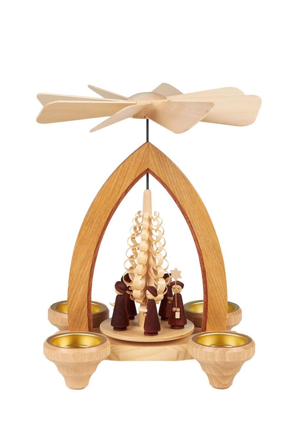 Weihnachtspyramide mit Kurrende, 26 cm für Teelichter von Heinz Lorenz_Bild1