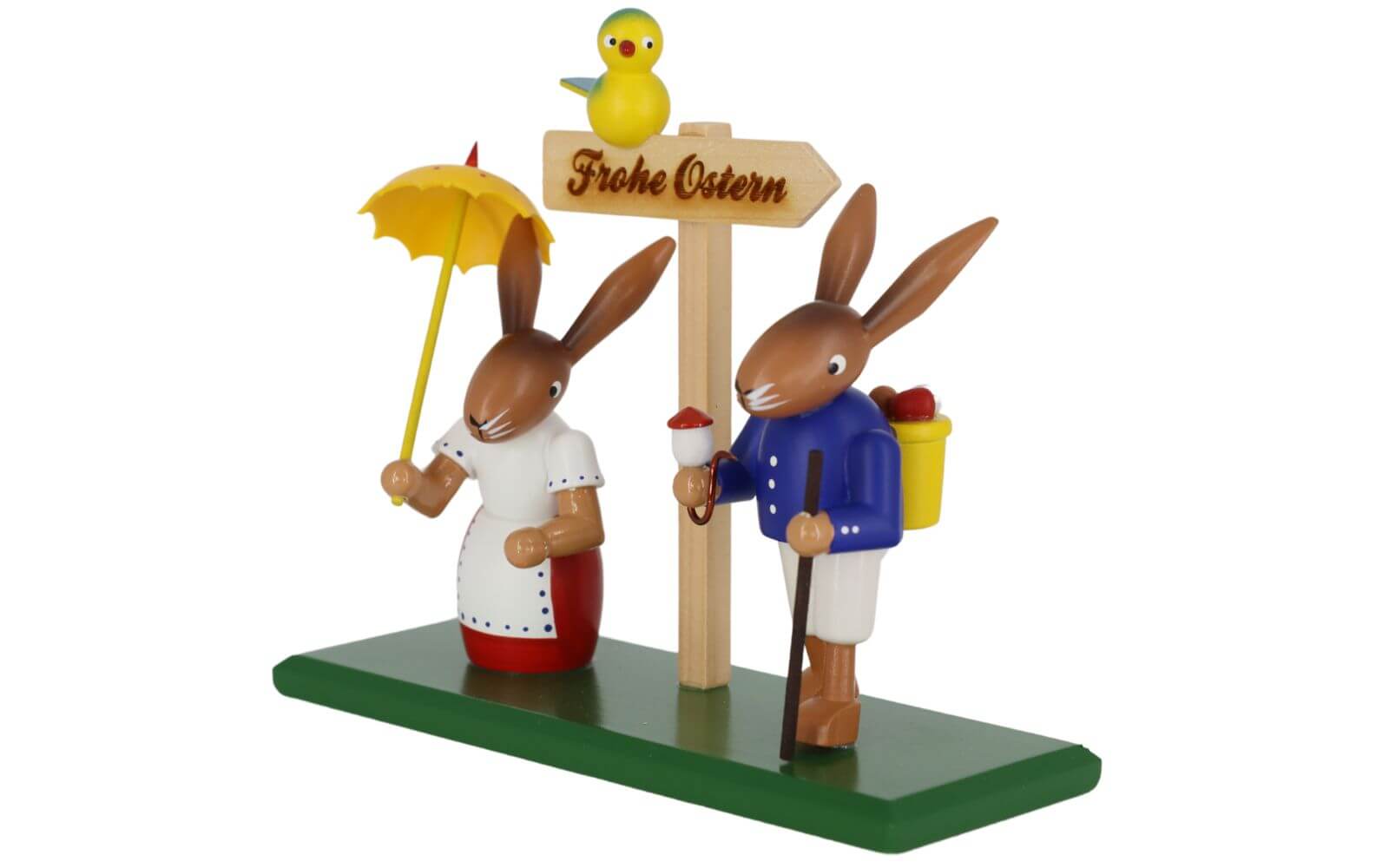 Osterhasenpaar Ostergruß - Frohe Ostern, 19 cm von SEIFFEN.COM_2