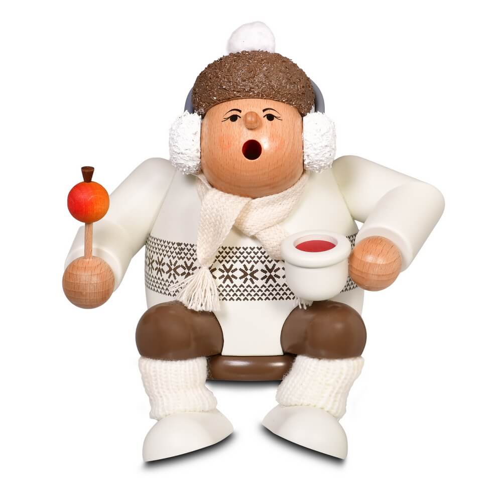 Räuchermännchen Kantenhocker Weihnachtsmarktbesucherin, 15 cm von KWO, Made in Germany_1