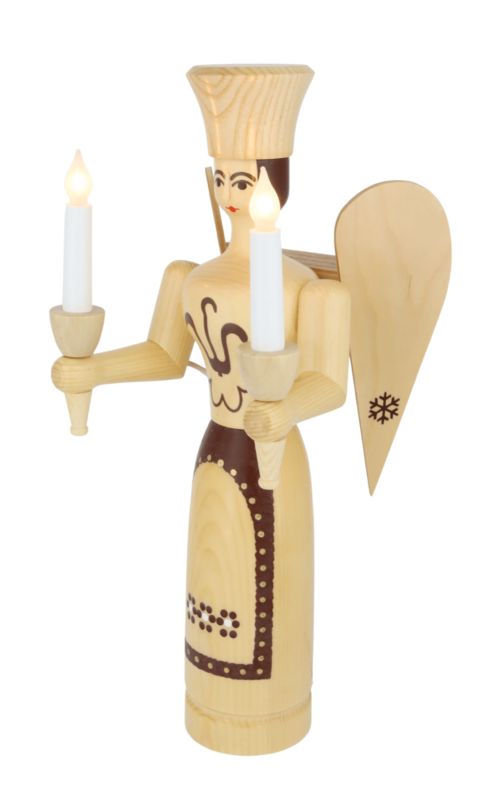Weihnachtsengel, 50 cm, natur, elektrisch beleuchtet von SEIFFEN.COM