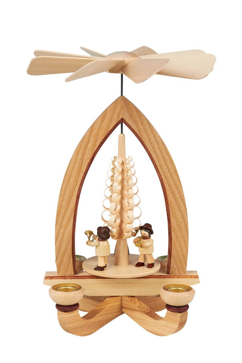 Weihnachtspyramide mit Bläsertrio, 28 cm, Heinz Lorenz Olbernhau/ Erzgebirge_ Bild1
