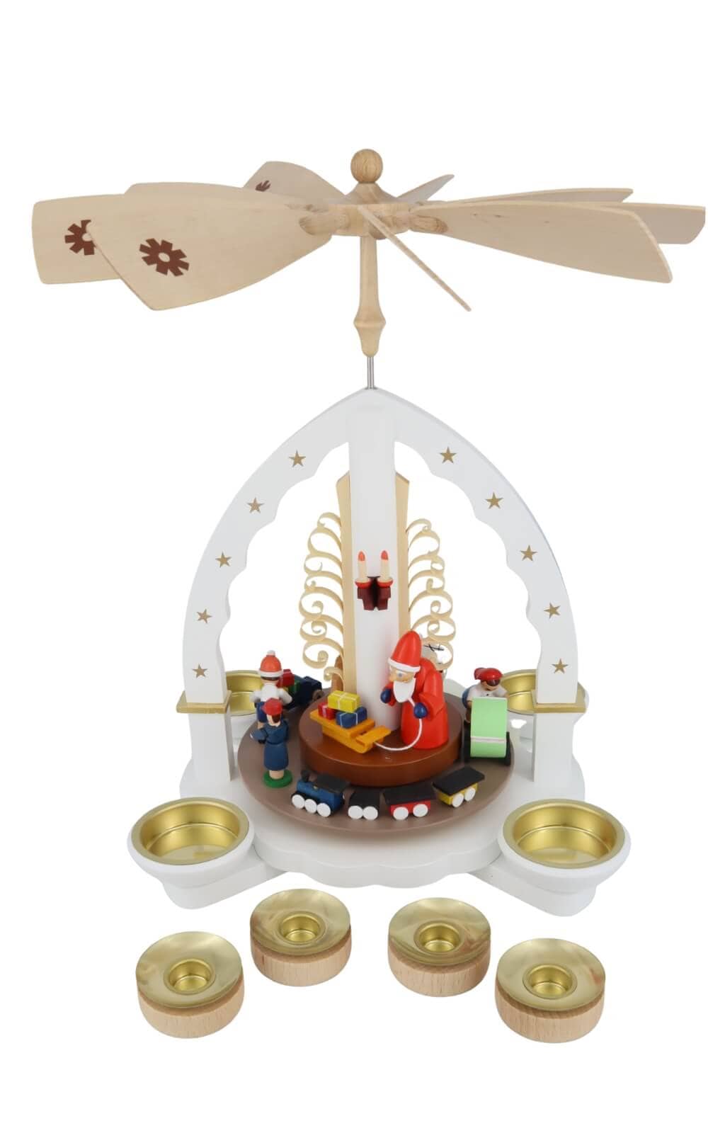 Weihnachtspyramide Weihnachtsbescherung, weiß, 28 cm von Richard Glässer