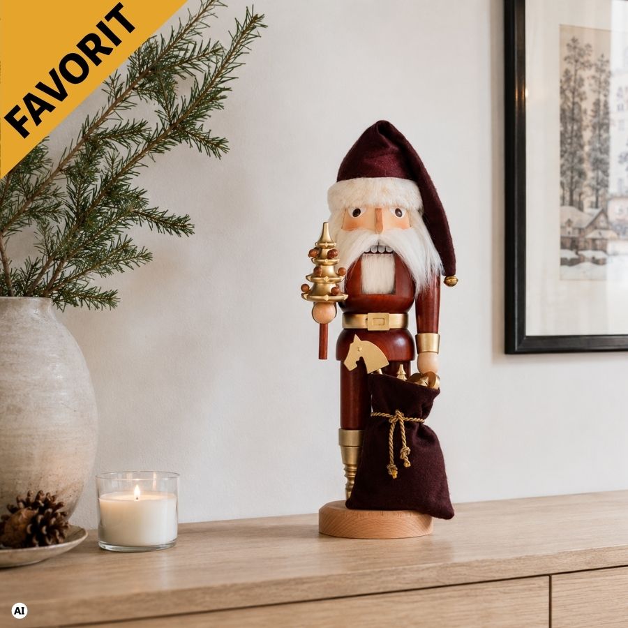 Nussknacker Weihnachtsmann, natur-gold, 40 cm von Christian Ulbricht