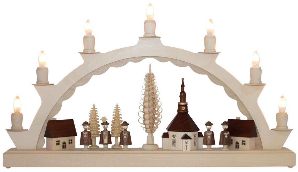 Schwibbogen Seiffener Dorf mit Kurrende, 50 cm von SEIFFEN.COM