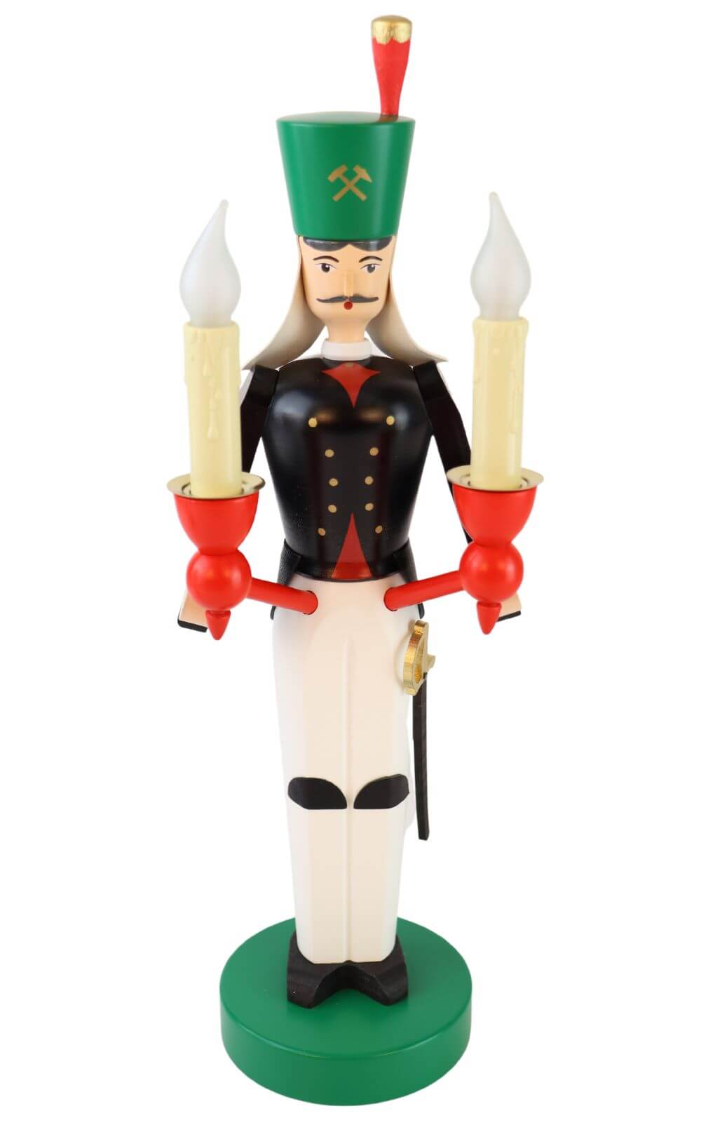 Bergmann, farbig, elektrisch beleuchtet, 32 cm von Richard Glässer
