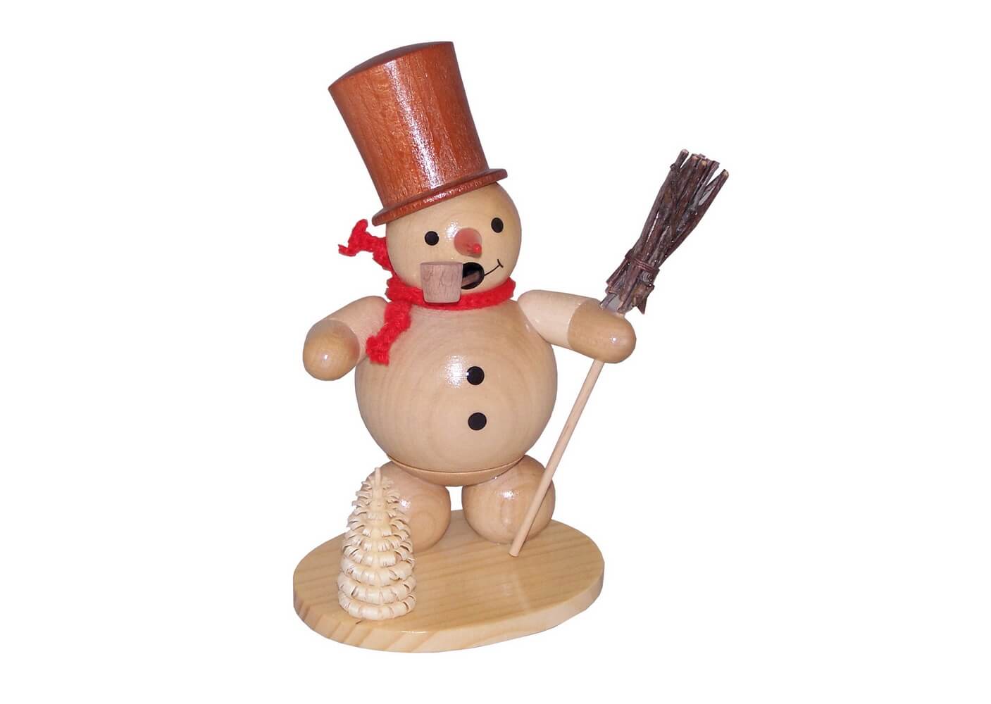 Räuchermännchen Schneemann mit Zylinder, natur, 12 cm von Ralf Zenker