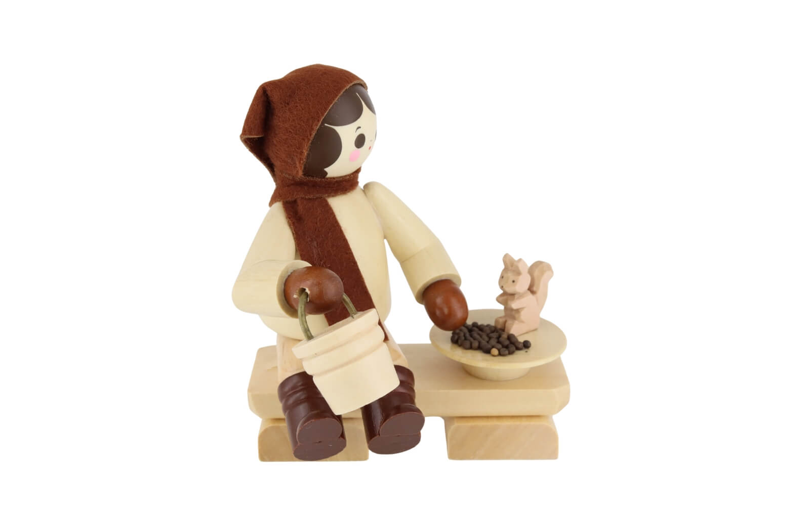 Mädchen auf einer Bank mit Eichhörnchen, 10 cm von Romy Thiel_1