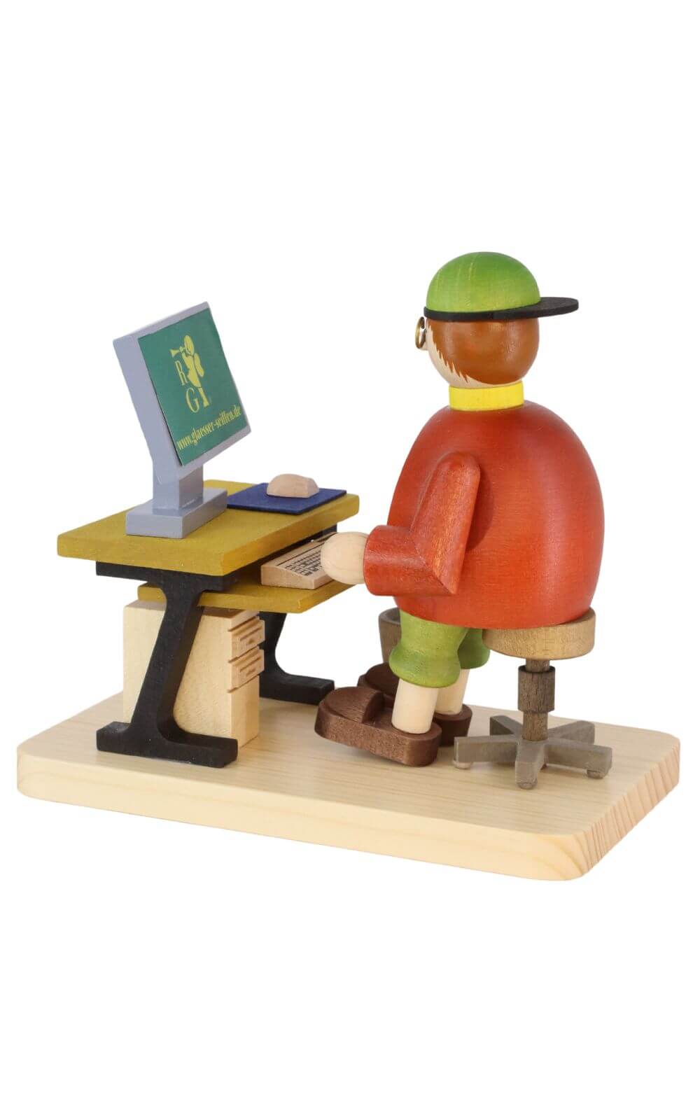 Räuchermännchen Computerfreak, sitzend, 14 cm von Richard Glässer_Bild2