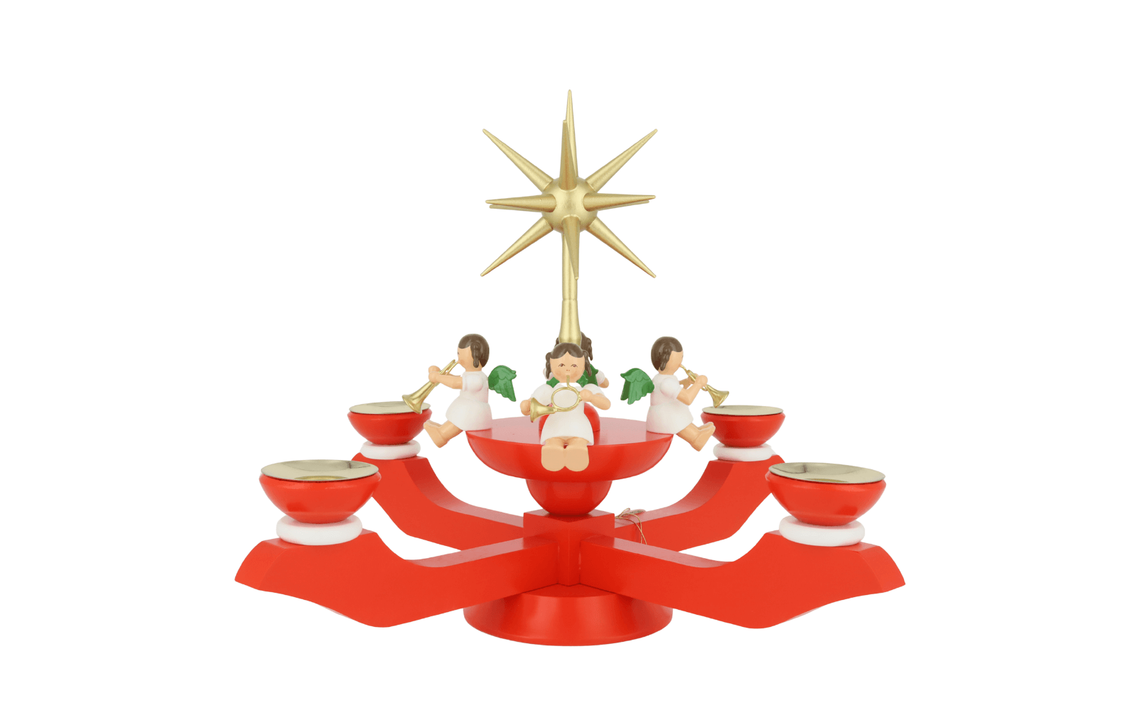 Adventsleuchter mit Weihnachtsengel, rot von Richard Glässer