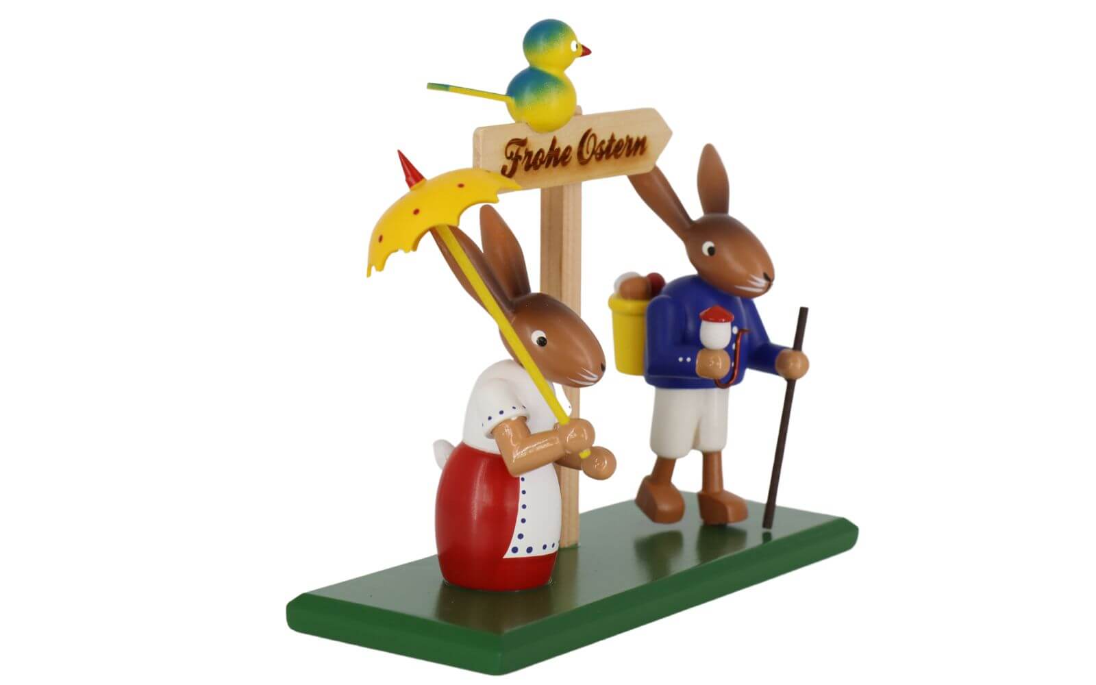 Osterhasenpaar Ostergruß - Frohe Ostern, 19 cm von SEIFFEN.COM_3