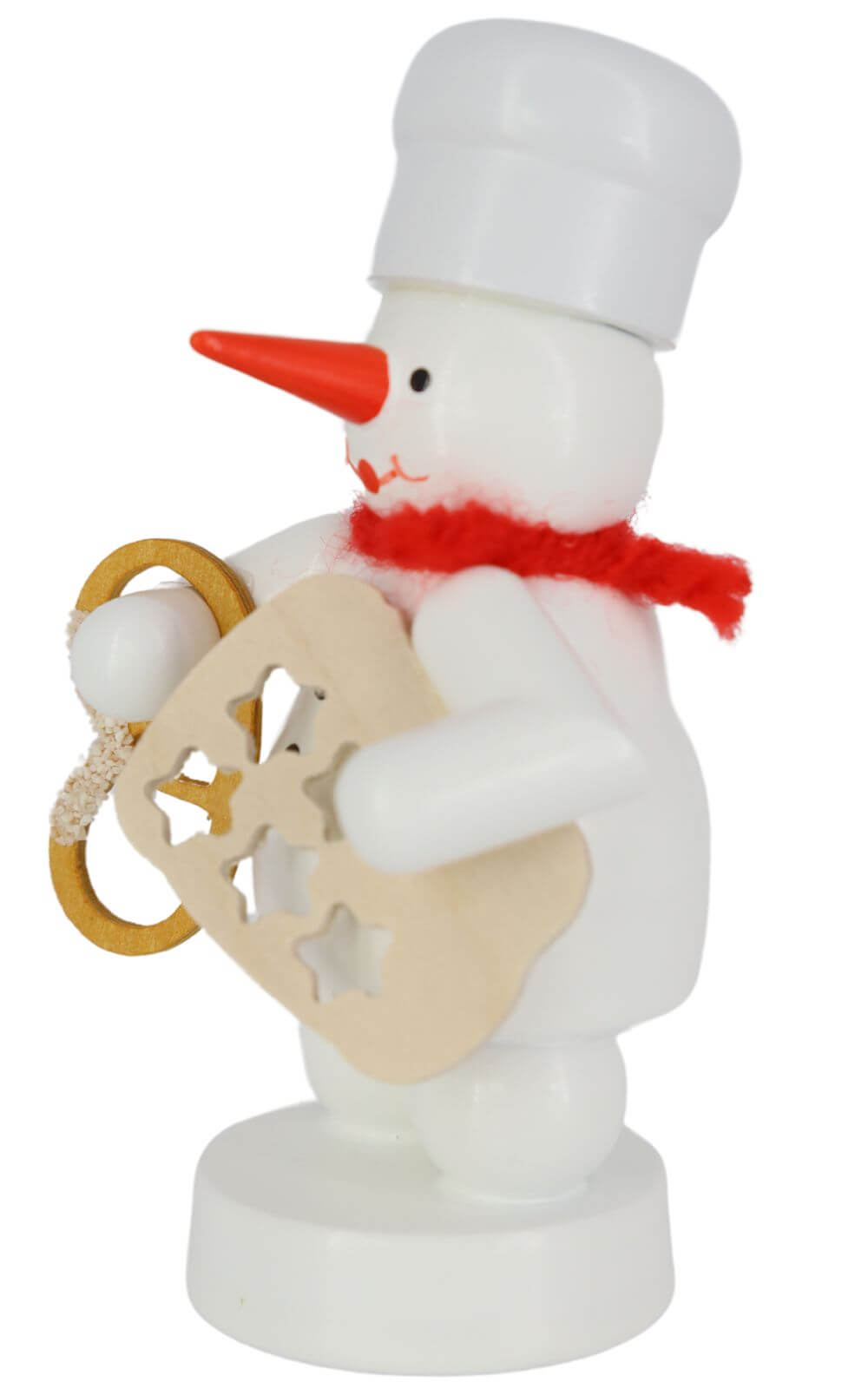 Schneemann Bäcker mit Brezel und Sternenform, farbig, 8 cm von Volker Zenker_3