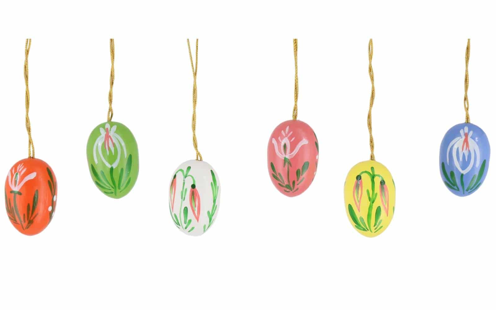 Ostereier mit kleinen Blumen, 6 Stück, 2 cm von Figurenland Uhlig GmbH