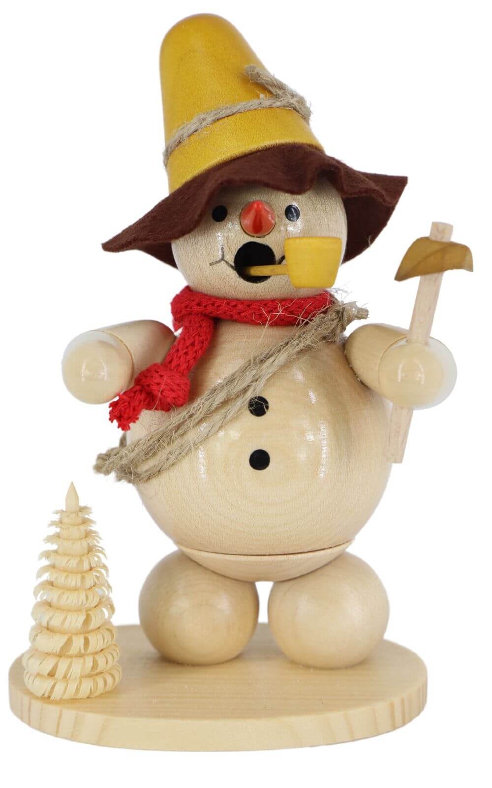 Räuchermännchen Schneemann mit Eispickel, natur, 12 cm von Ralf Zenker_1