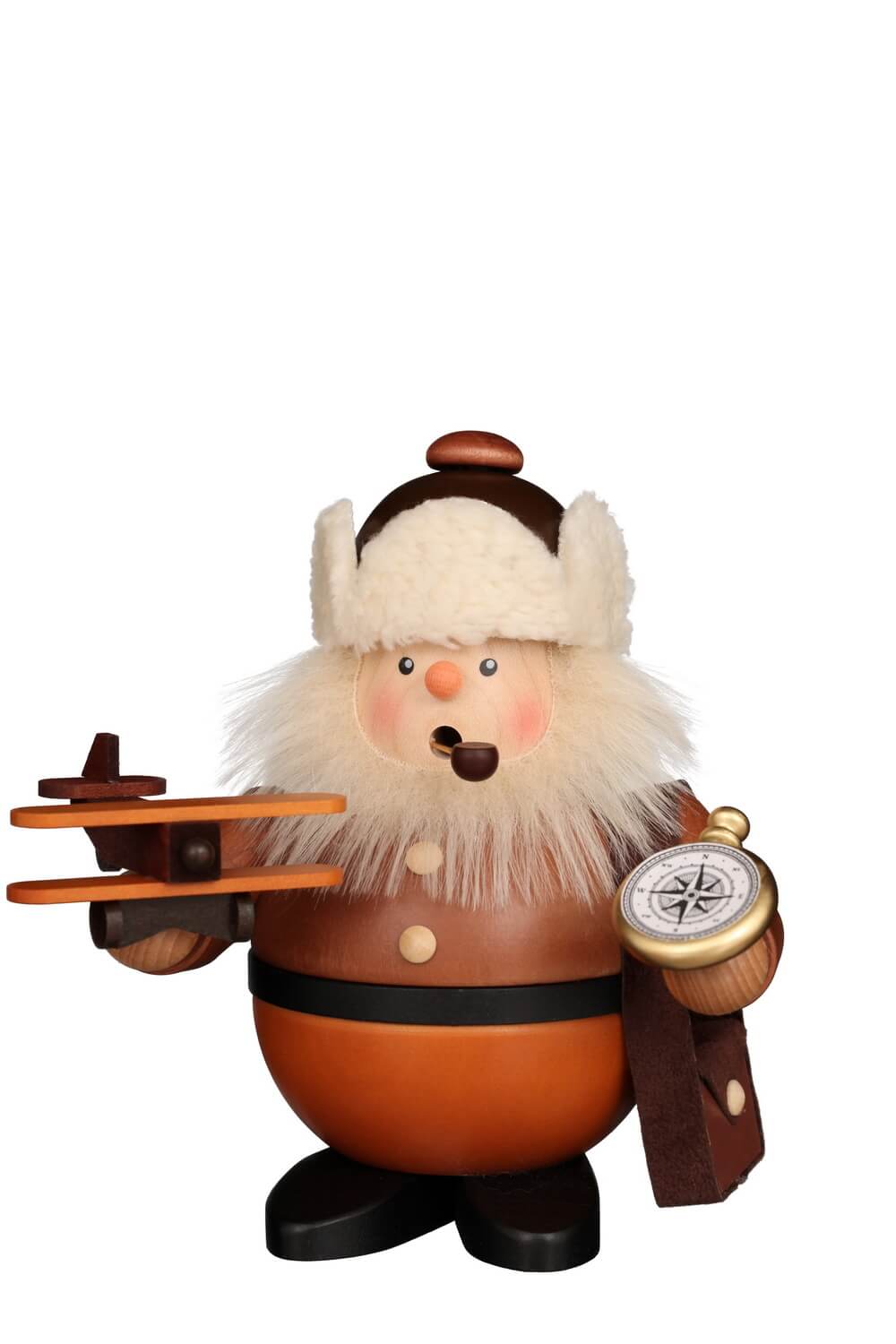 Räuchermännchen Pilot in natur, 16 cm von Christian Ulbricht, Made in Germany