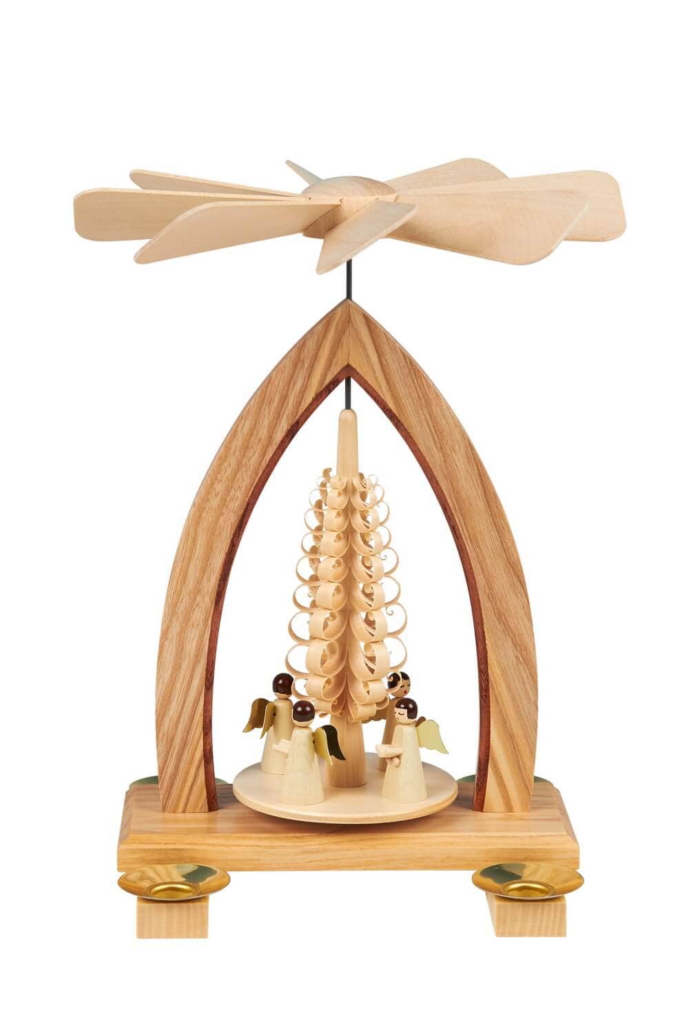 Weihnachtspyramide mit Weihnachtsengel, 26 cm, Heinz Lorenz Olbernhau/ Erzgebirge_Bild1