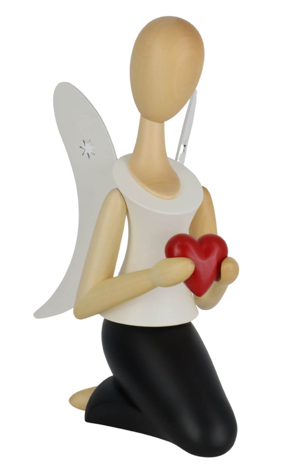 Engel - Sternkopf mit Herz, knieend, 25 cm von Holzkunst Gahlenz
