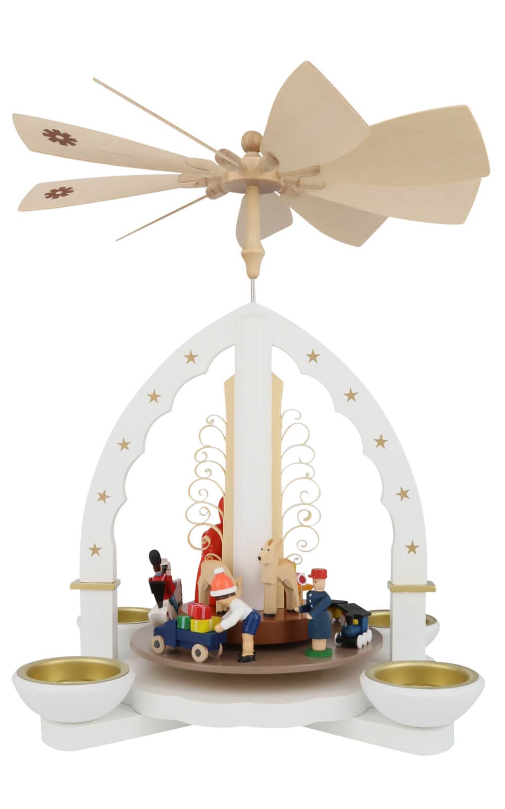Weihnachtspyramide Weihnachtsbescherung, weiß, 28 cm von Richard Glässer_3