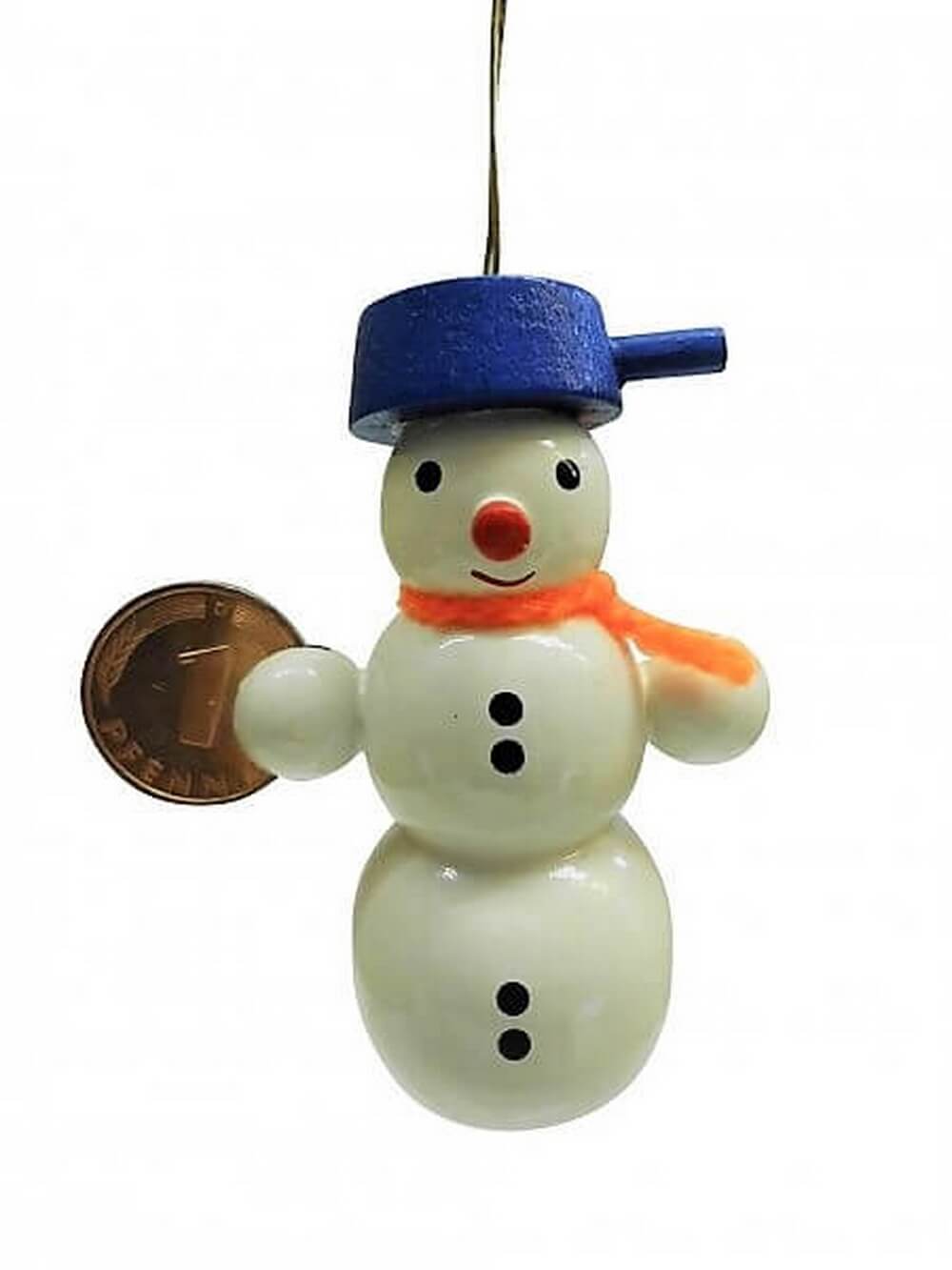 Schneemann mit Tiegel und Centstück von Nestler-Seiffen
