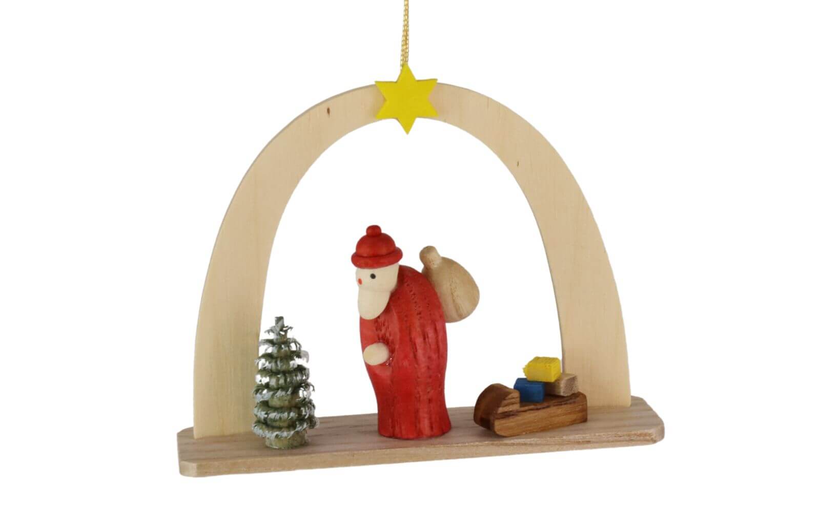 Christbaumschmuck Weihnachtsmann mit Schlitten von Theo Lorenz
