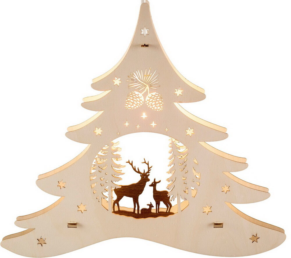 Fensterbild Tannenbaum Winterspaß online kaufen