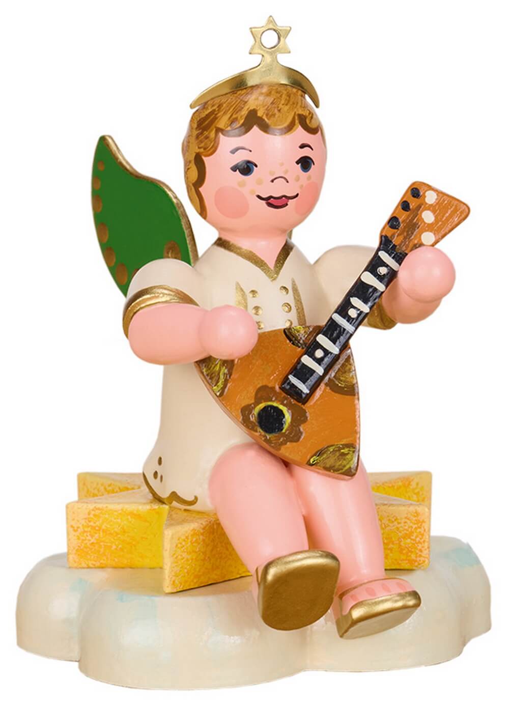 Weihnachtsengel mit Balalaika, 6 cm von Hubrig Volkskunst