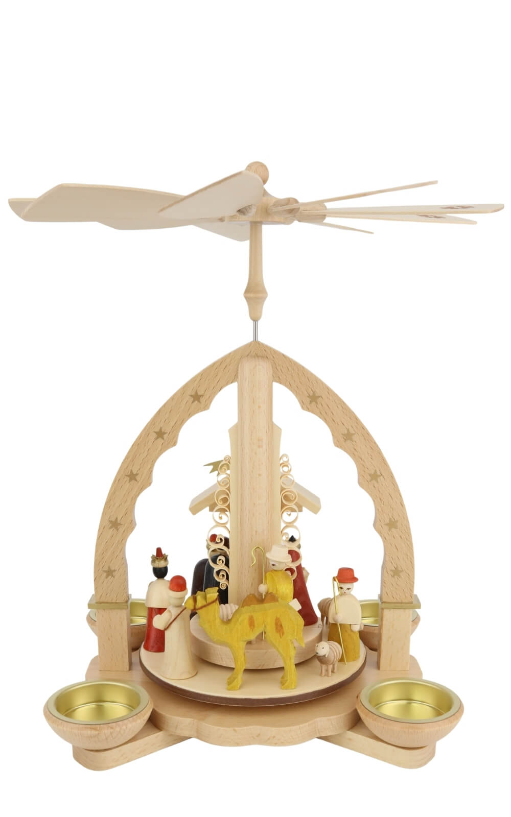 Weihnachtspyramide Christi Geburt für Kerzen und Teelicht, 29 cm von Richard Glässer, Made in Germany_2