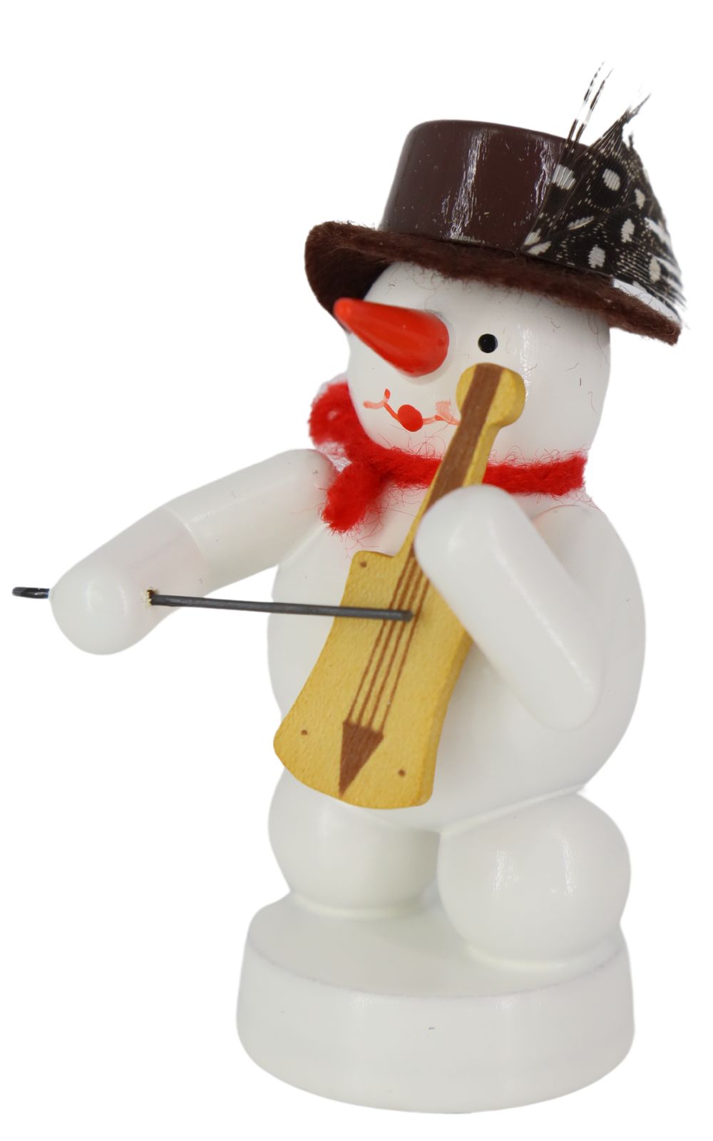 Miniatur Schneemann Musikant mit Fiedel, farbig, 8 cm von Ralf Zenker