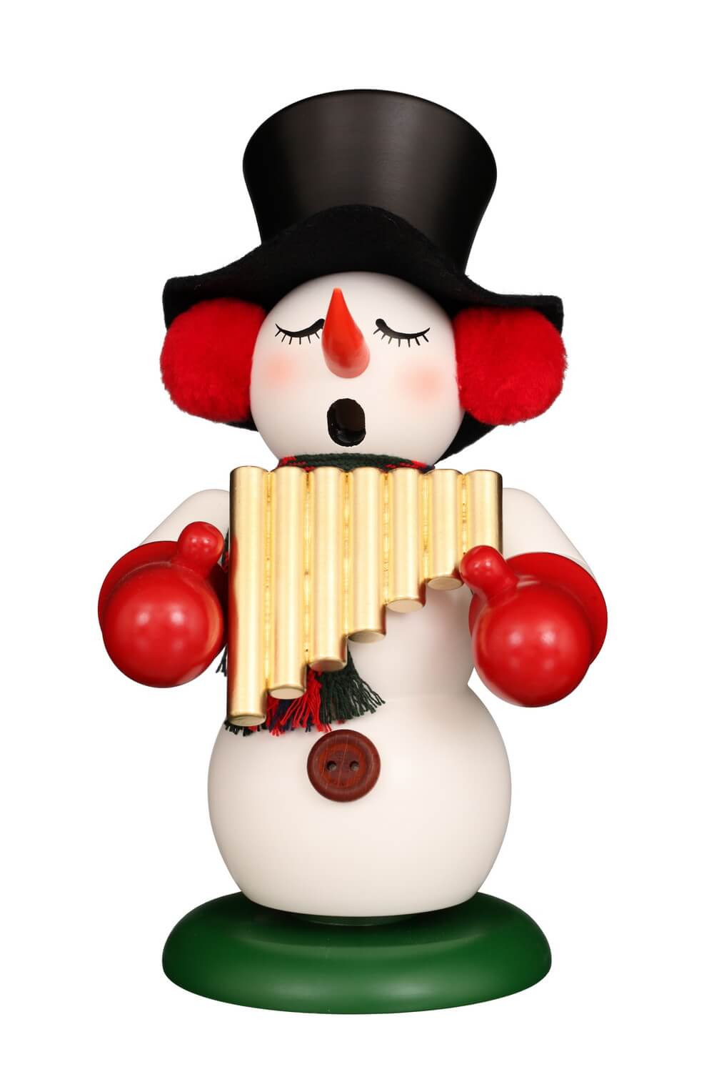 Räuchermännchen Schneemann mit Panflöte, 24 cm von Christian Ulbricht