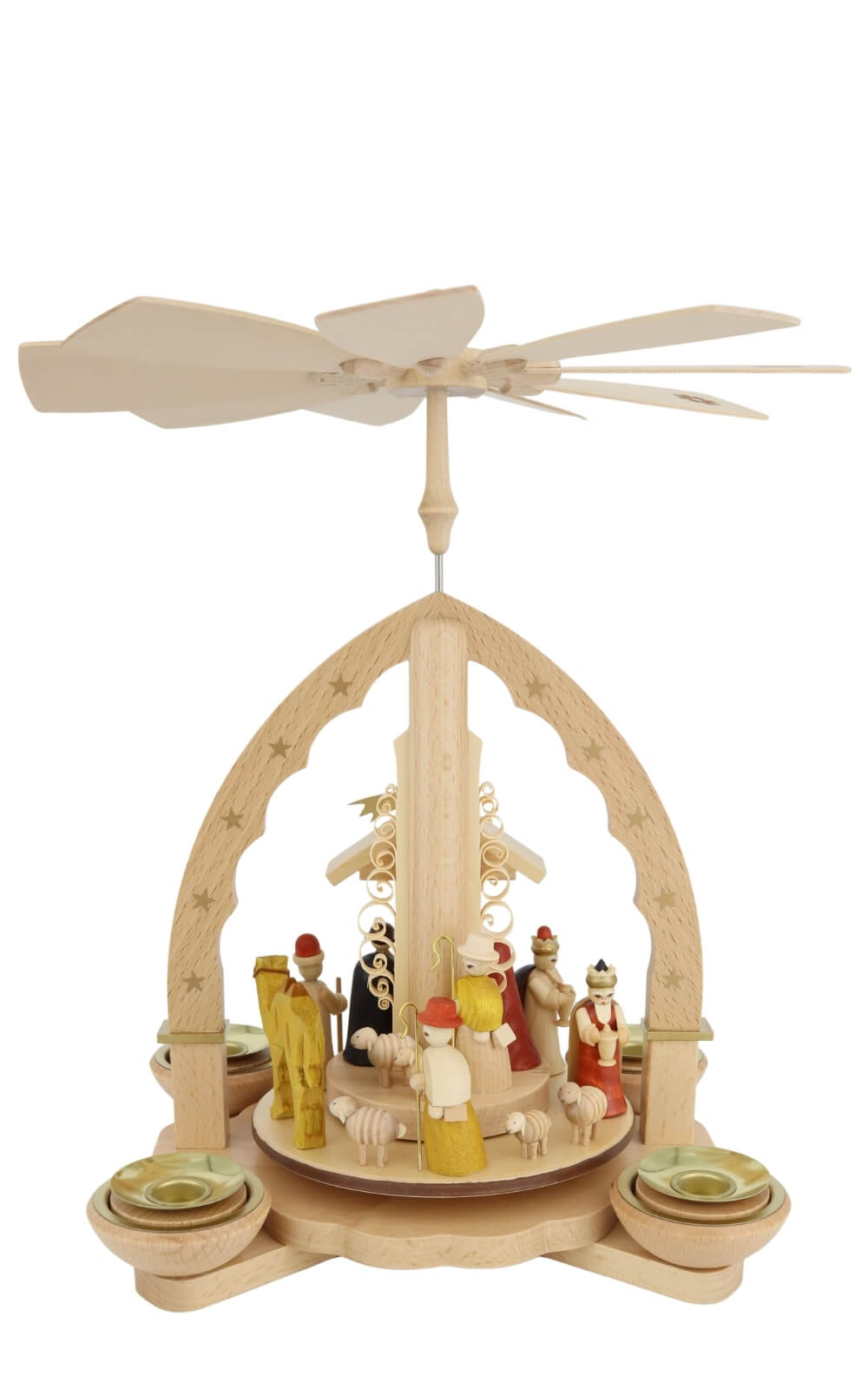 Weihnachtspyramide Christi Geburt für Kerzen und Teelicht, 29 cm von Richard Glässer, Made in Germany_1