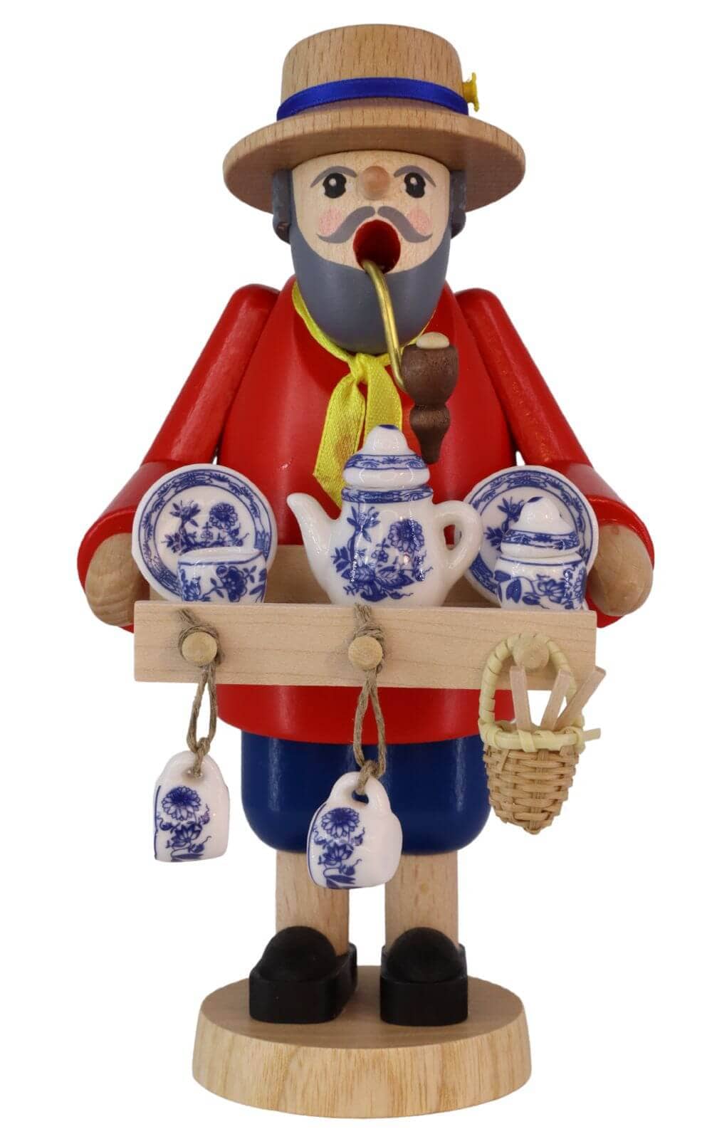 Räuchermännchen Porzellanhändler, 18 cm, farbig von Richard Glässer_1