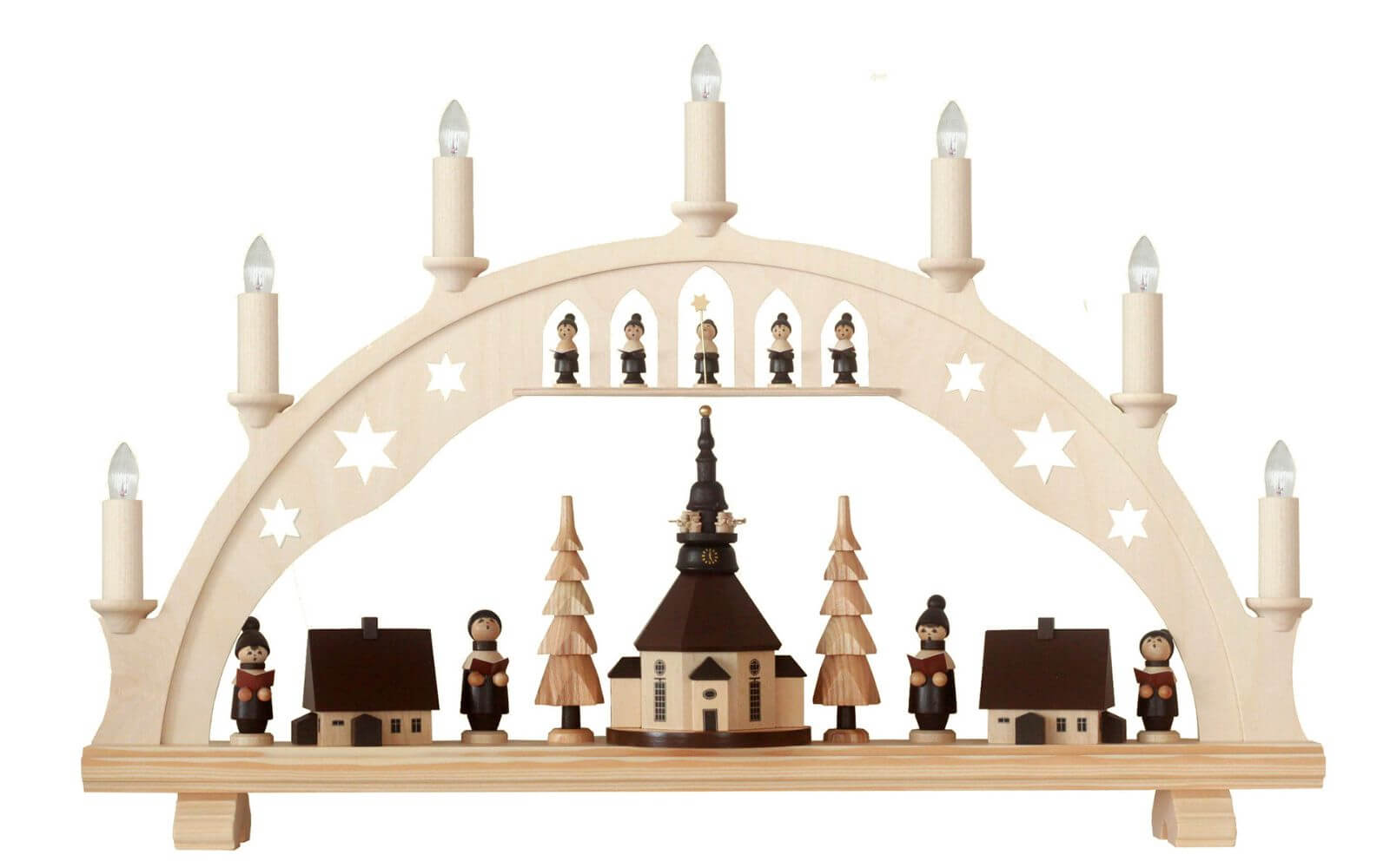 Schwibbogen Seiffener Kirche gotisch, 53 cm von Spielwarenmacher Günther
