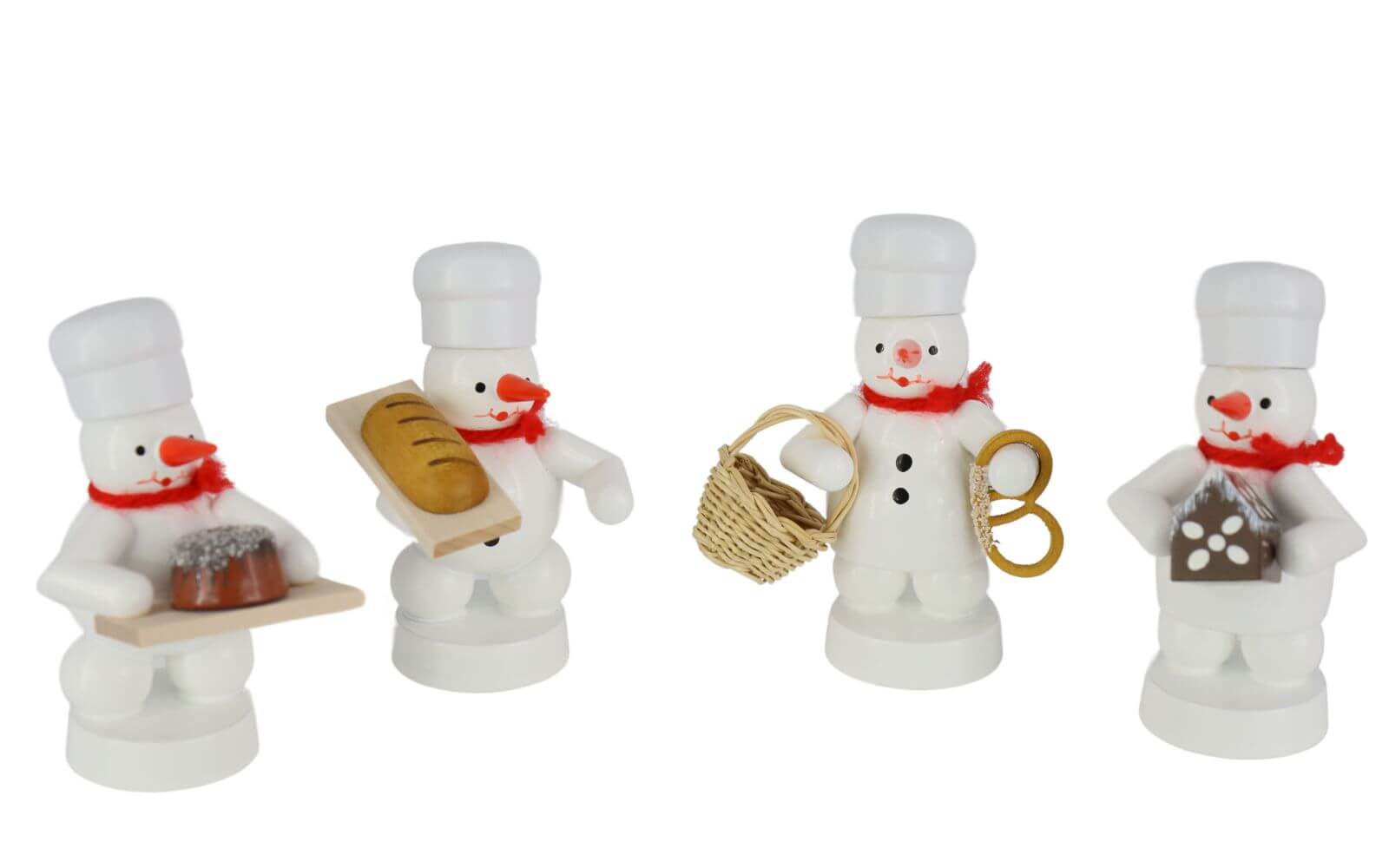 Schneemannquartett Weihnachtsbäckerei III, farbig von Volker Zenker