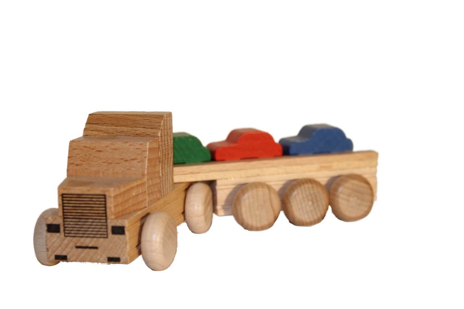 Holzspielzeug US Truck Autotransporter, natur von Ebert GmbH_Bild 1