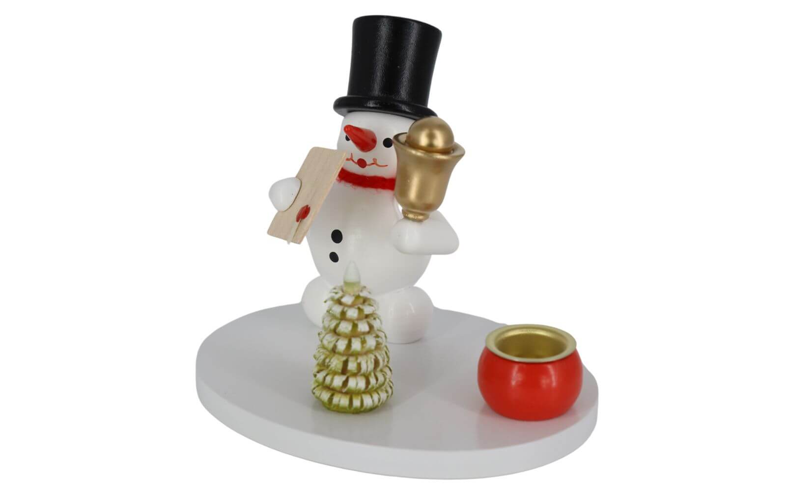 Kerzenhalter mit Schneemann Ausrufer, farbig, 8 cm von Ralf Zenker_2