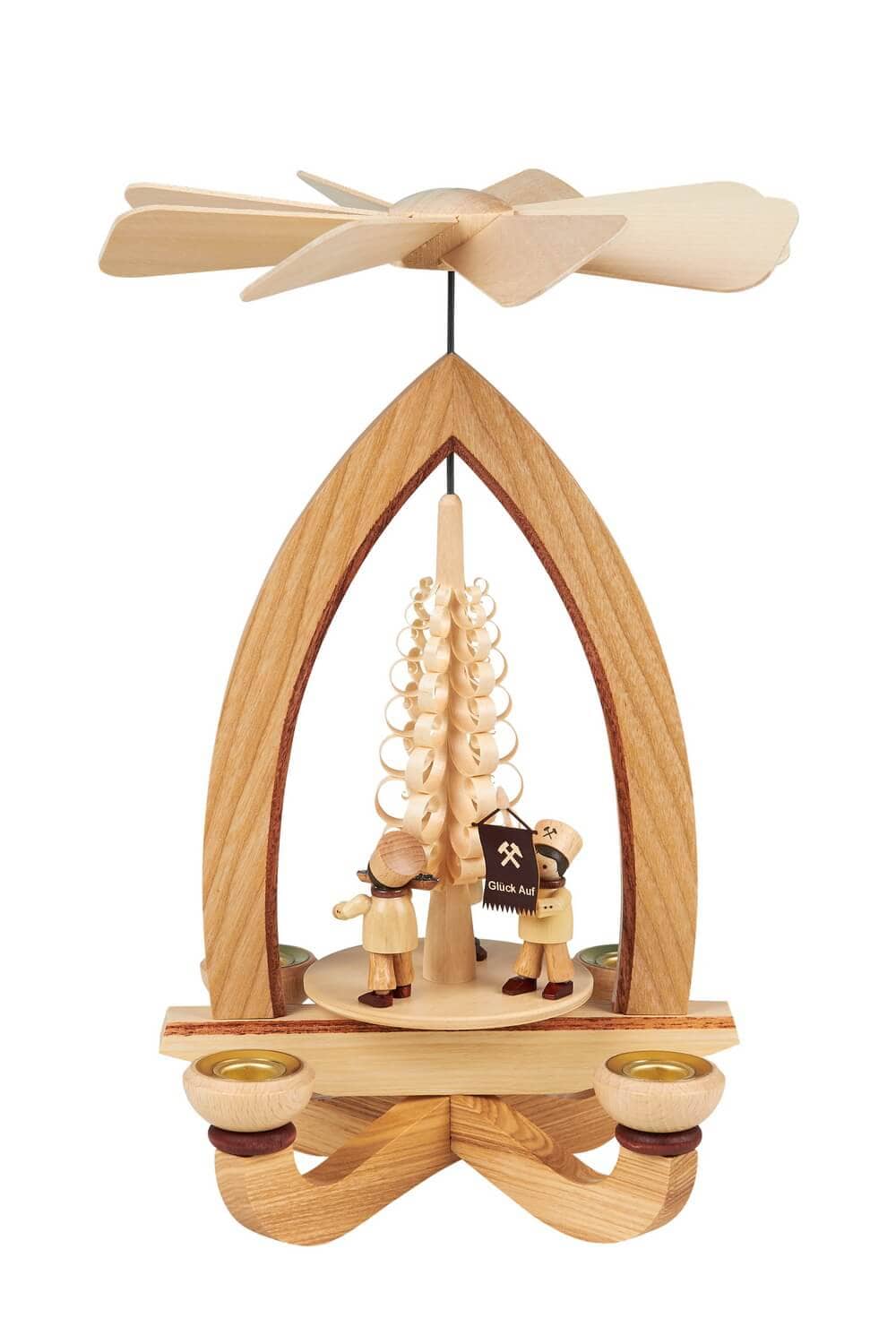 Weihnachtspyramide mit Bergmannszug, 28 cm, Heinz Lorenz Olbernhau/ Erzgebirge_ Bild1