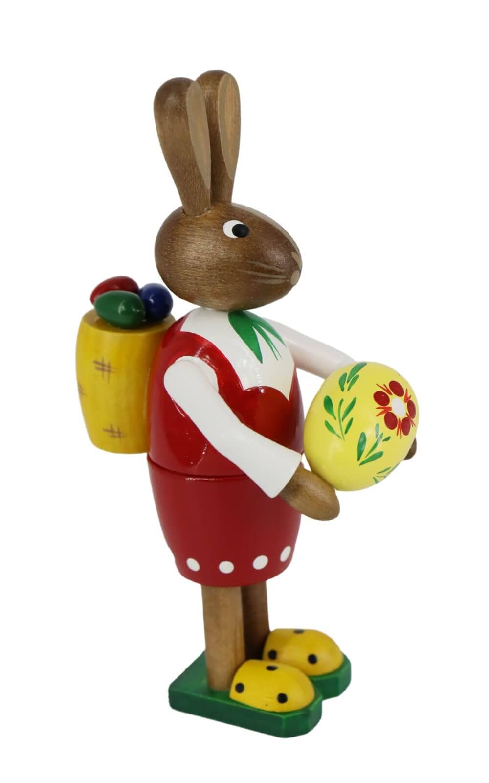 Osterhasenfrau mit Korb und großem Osterei, 15 cm von Figurenland Uhlig GmbH_2