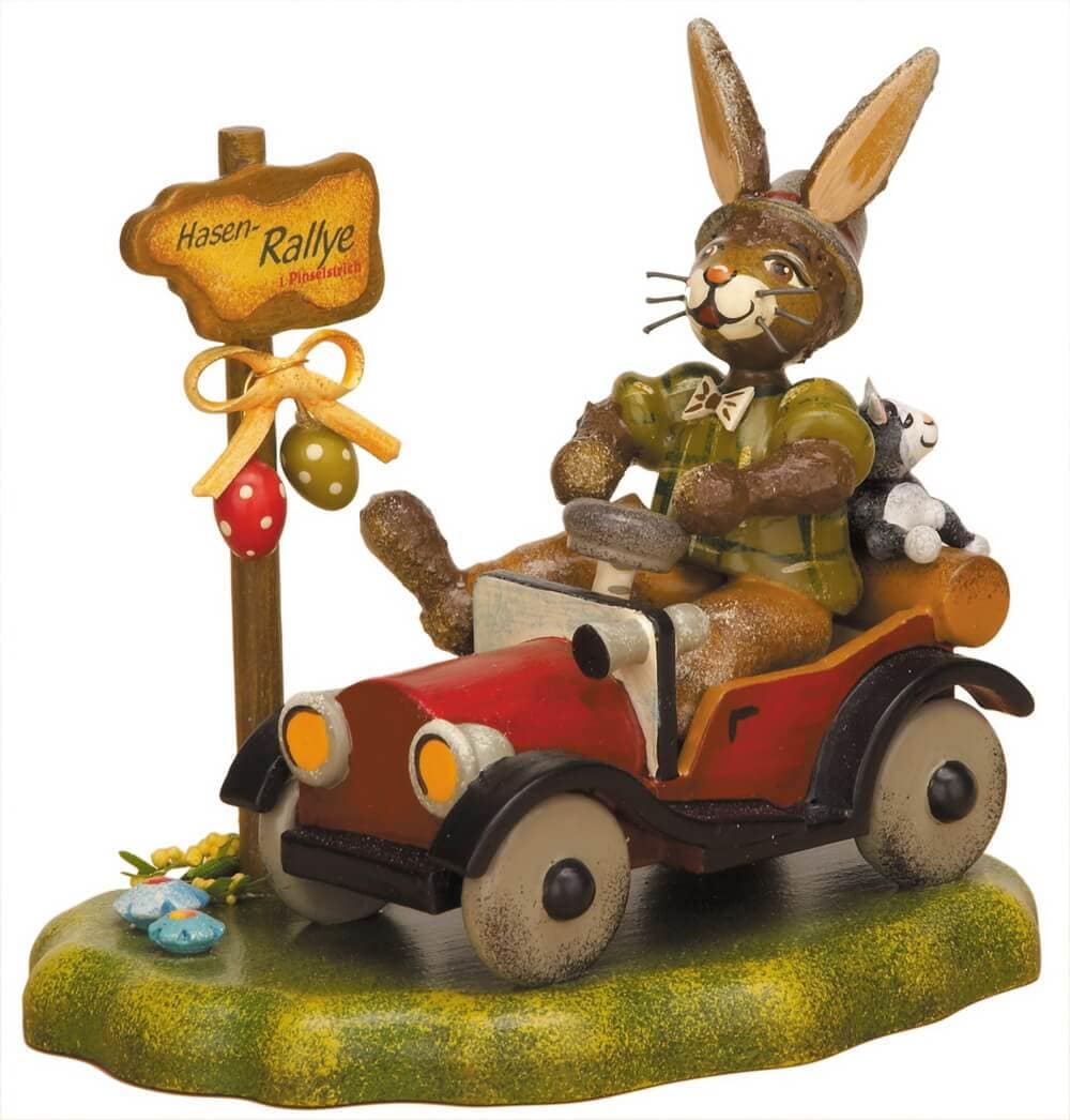 Osterhase Häschen-Rallye, 10 cm, farbig von Hubrig Volkskunst