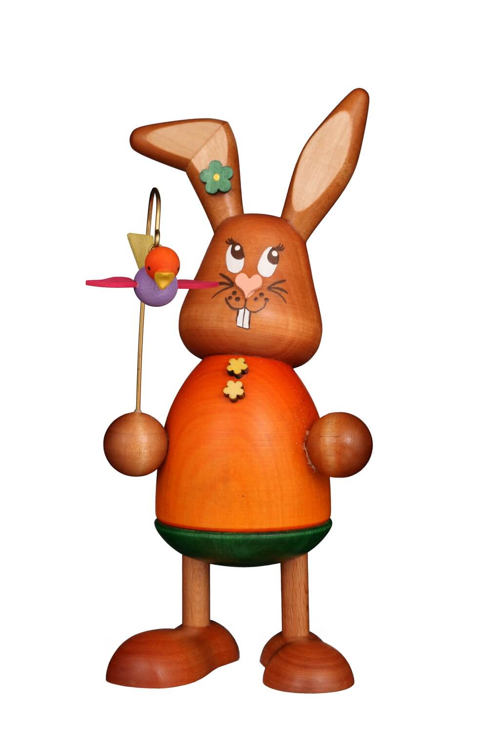 Osterhase - Hasenmädchen mit Vögelchen, 16 cm von Christian Ulbricht
