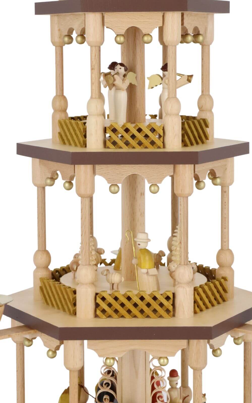 Weihnachtspyramide mit Christi Geburt, 3 – stöckig, 54 cm von Richard Glässer_4