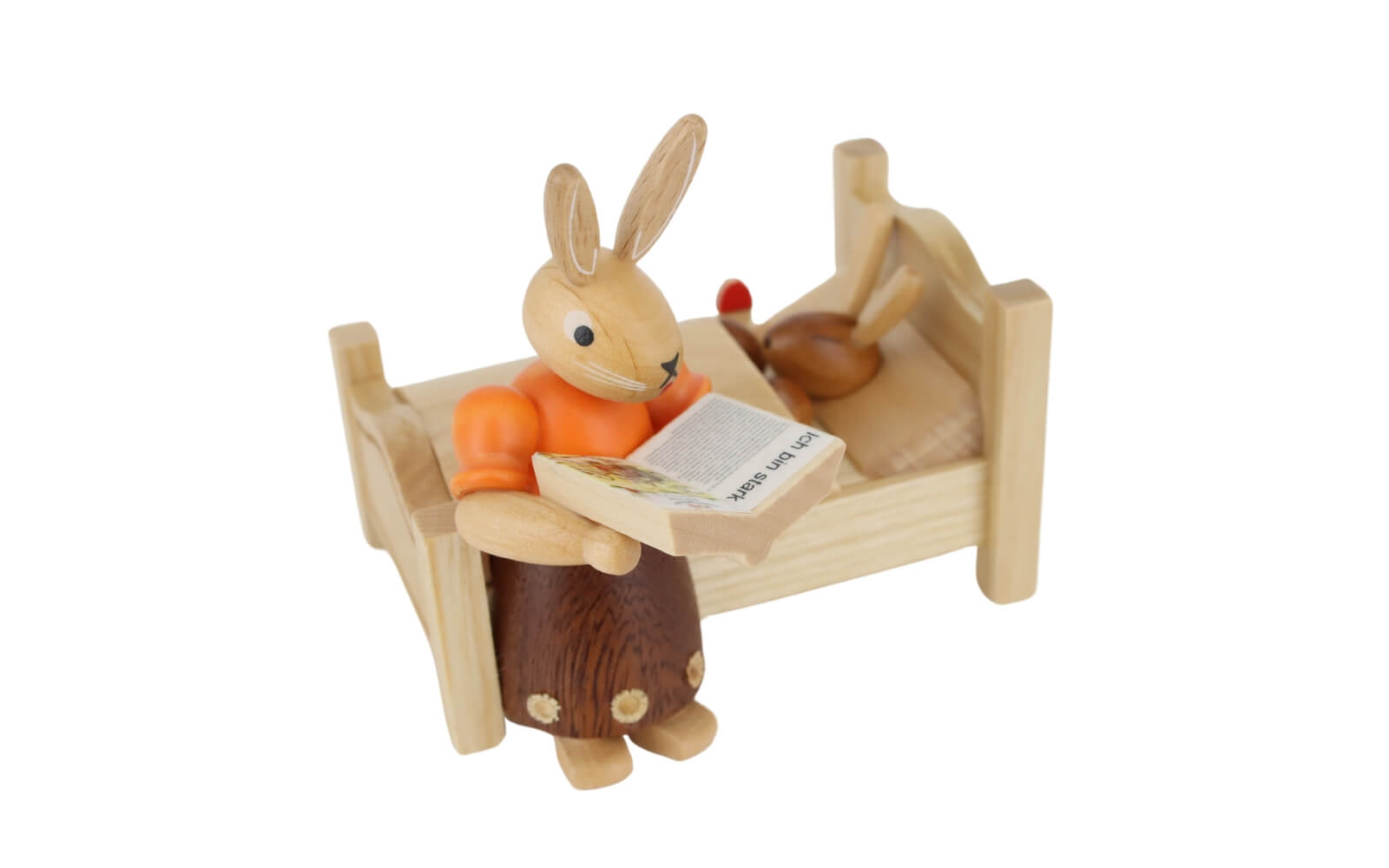 Osterhase - Mutter erzählt Gute-Nacht-Geschichte, 10 cm, natur von Müller Kleinkunst