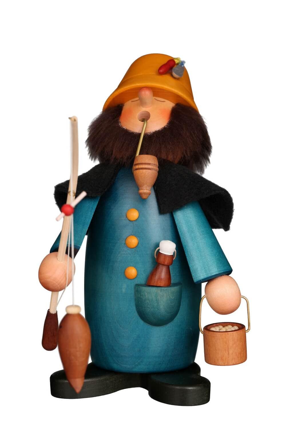 Räuchermännchen Schlafmütze Angler, 20 cm von Christian Ulbricht