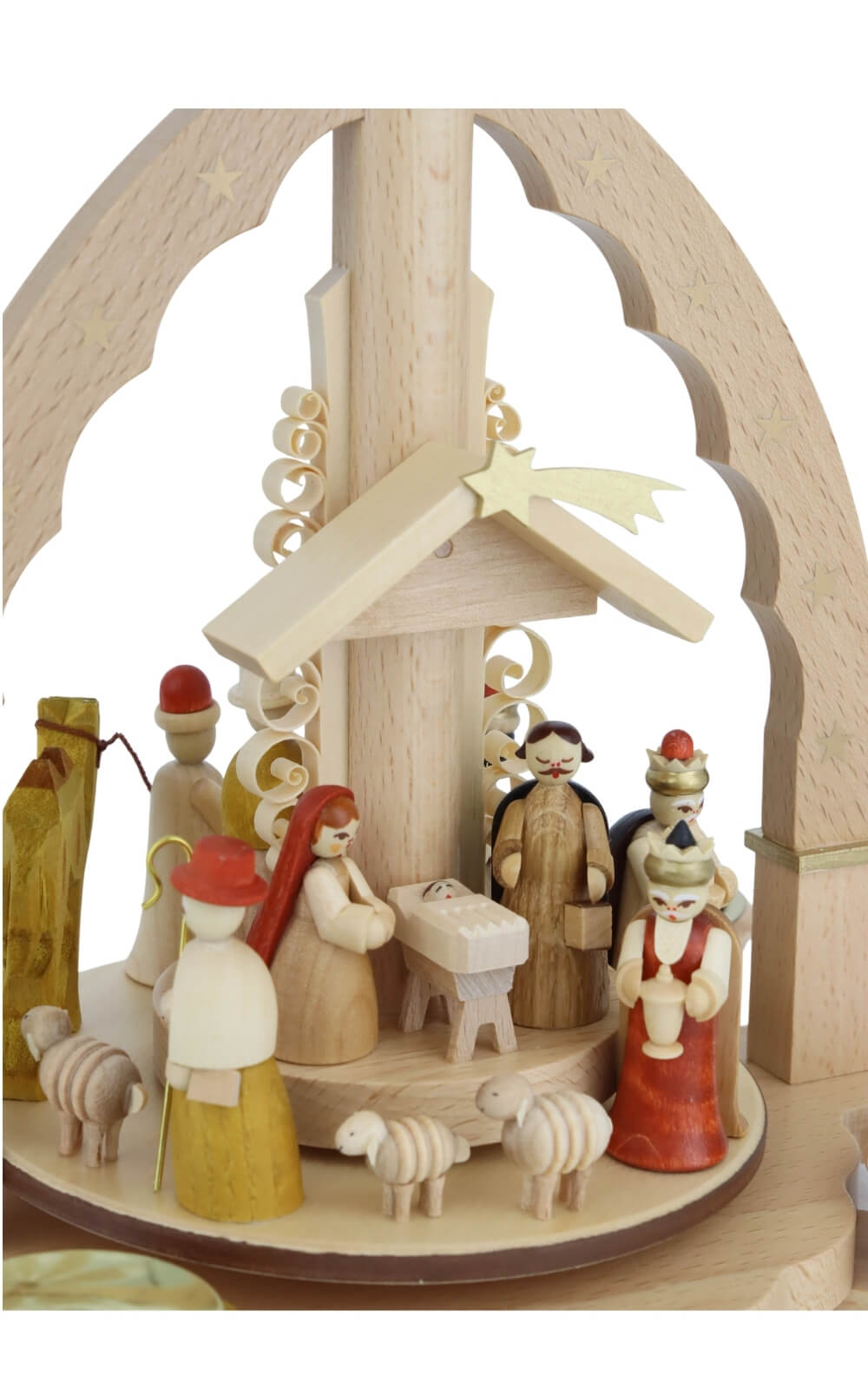 Weihnachtspyramide Christi Geburt für Kerzen und Teelicht, 29 cm von Richard Glässer, Made in Germany_5