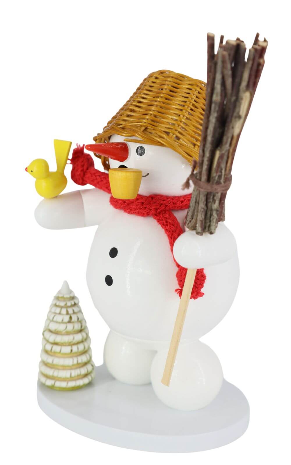 Räuchermännchen Schneemann mit Korb, 12 cm von Ralf Zenker_2