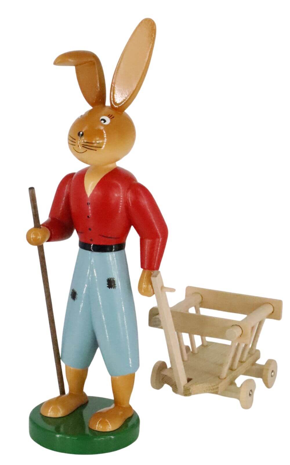 Osterhase mit Handwagen, 25 cm von Holzkunst Gahlenz_3