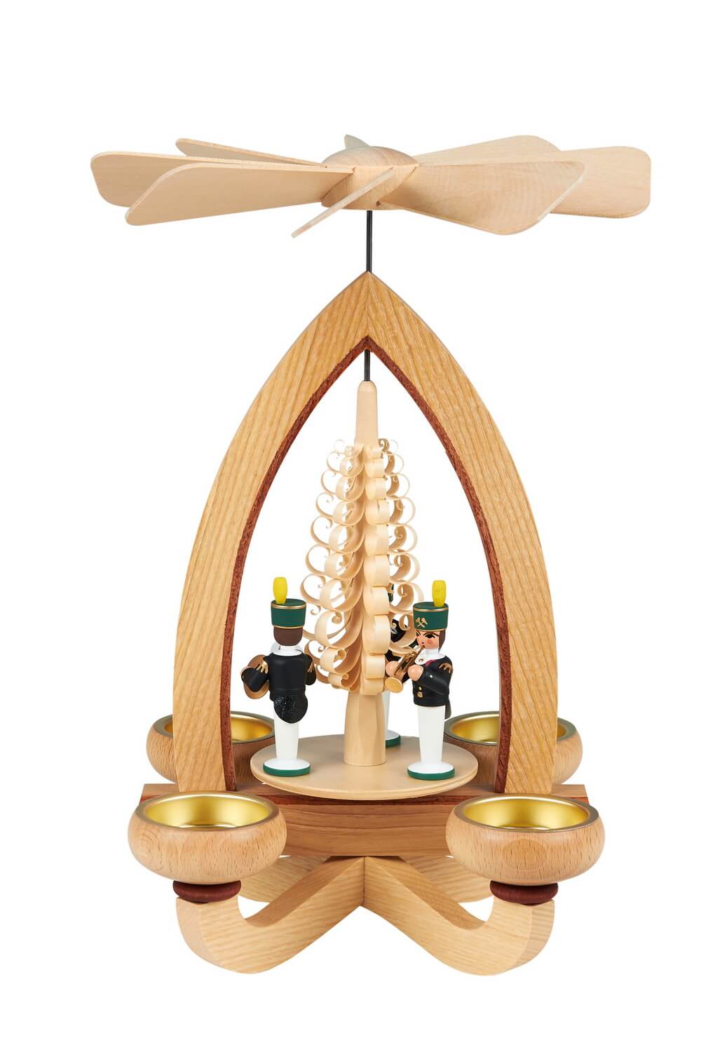 Weihnachtspyramide Bergleute für Teelichte, farbig, 28 cm von Heinz Lorenz_Bild1