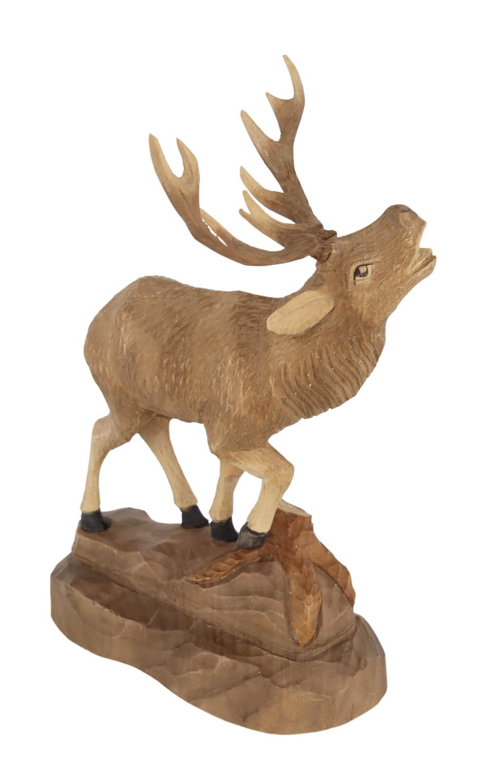 Hirsch mit angehobenem Bein, geschnitzt, 17 cm von Schnitzkunst aus dem Erzgebirge_1