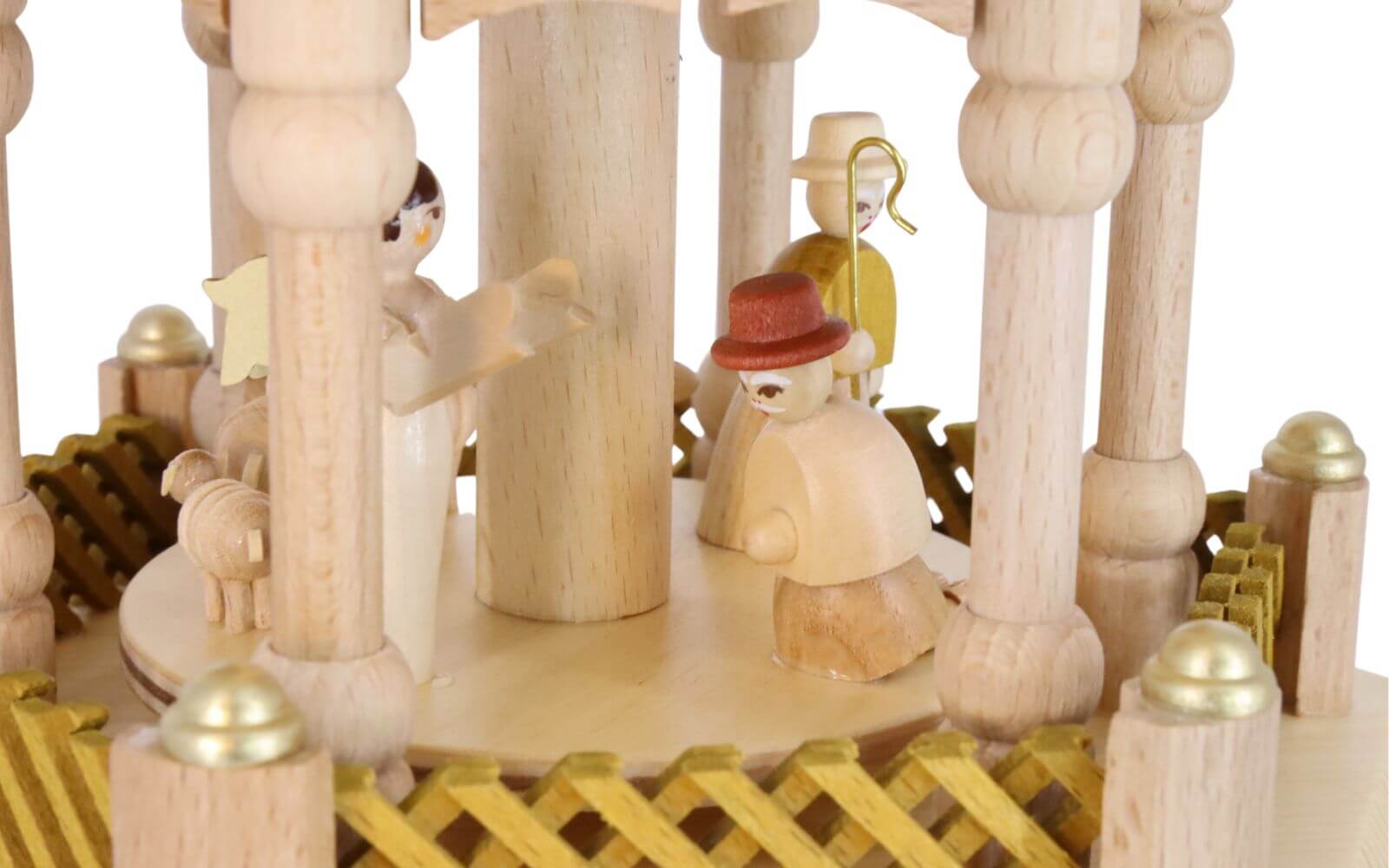 Weihnachtspyramide Heilige Geschichte mit Spielwerk, 70 cm, natur von Richard Glässer_5