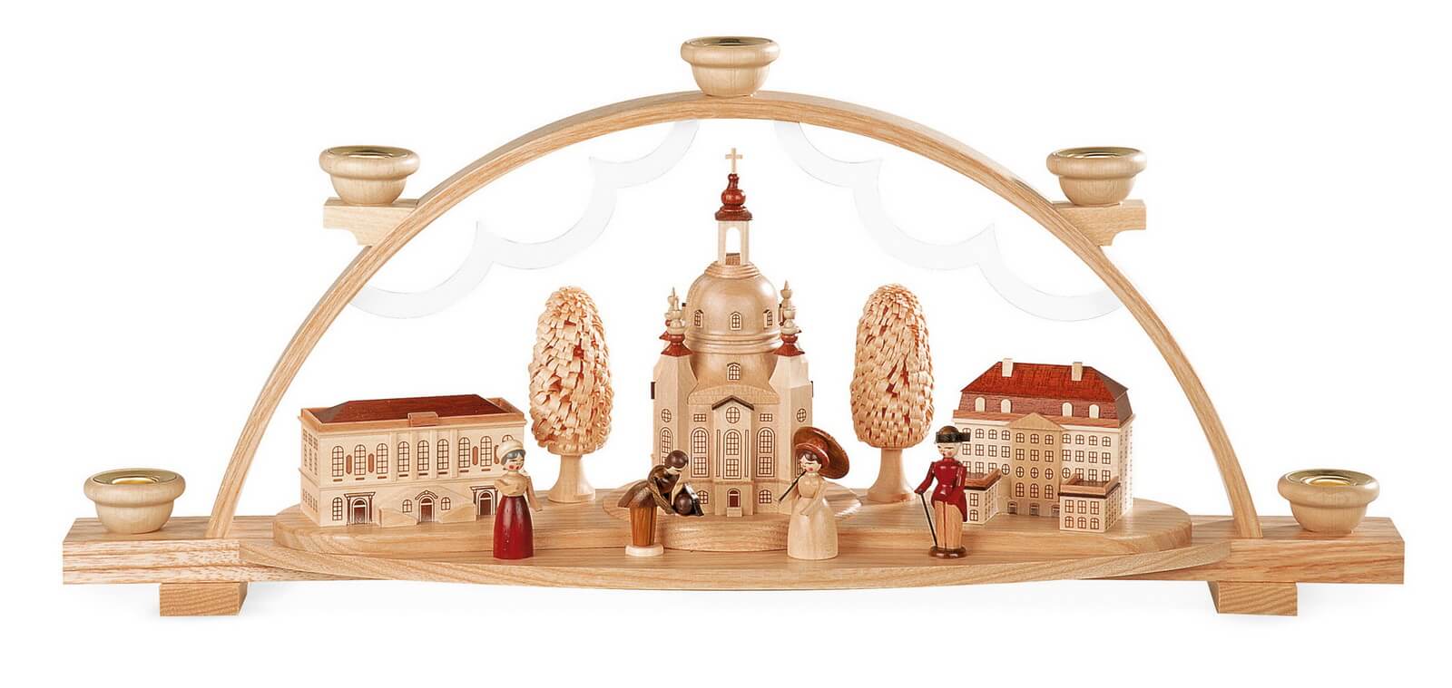 Schwibbogen Frauenkirche Dresden mit Coselpalais und Johanneum, natur, Müller Kleinkunst