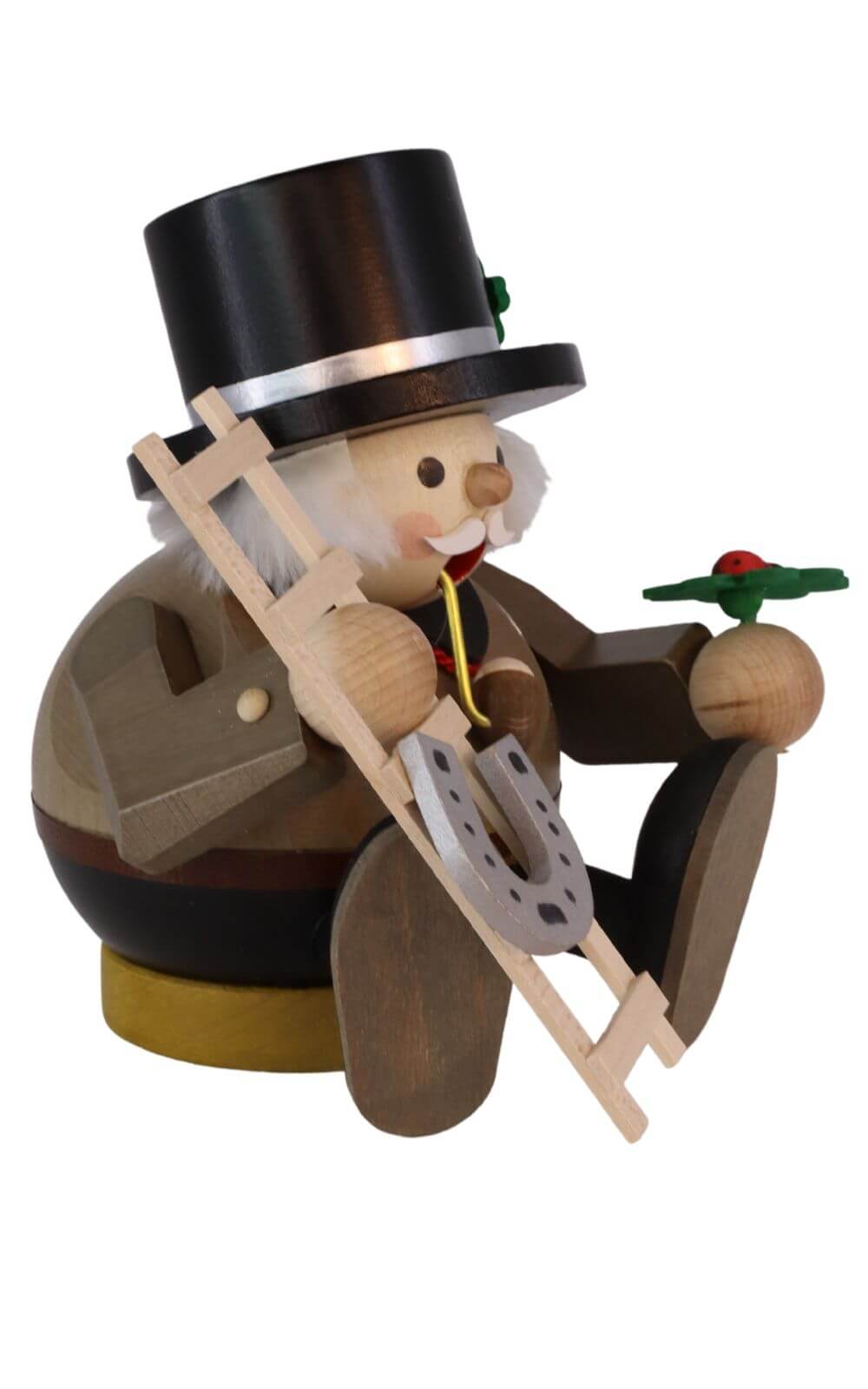 Kugelräuchermännchen Schornsteinfeger sitzend, 14 cm von Richard Glässer_Bild2