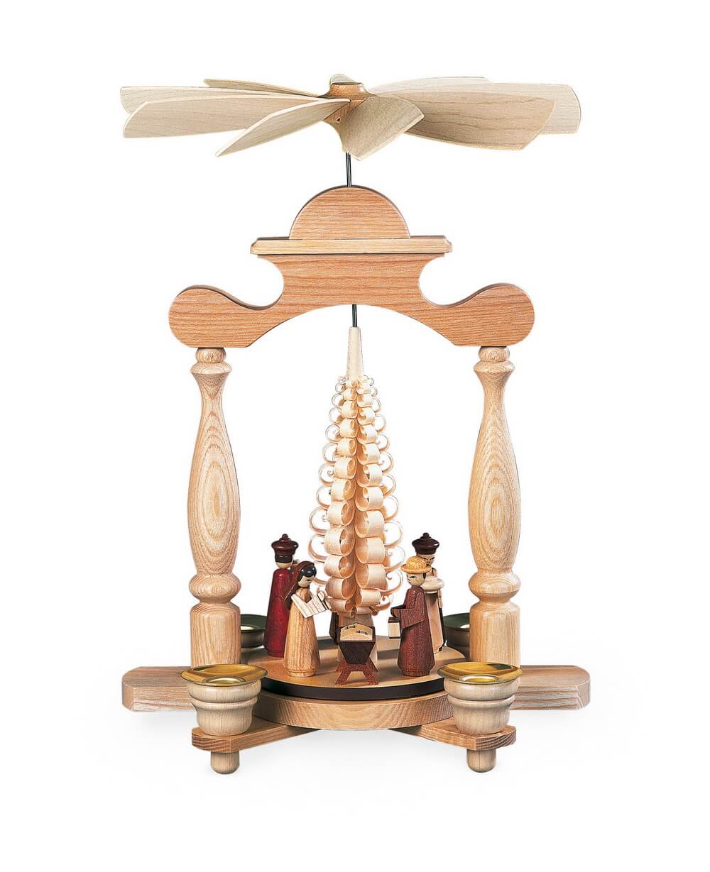 Weihnachtspyramide Christi Geburt mit Spanbaum, 32 cm von Müller Kleinkunst